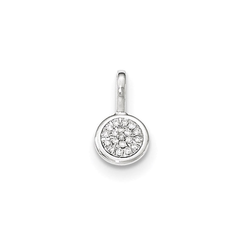 14K Weißgold Diamant-Anhänger rund