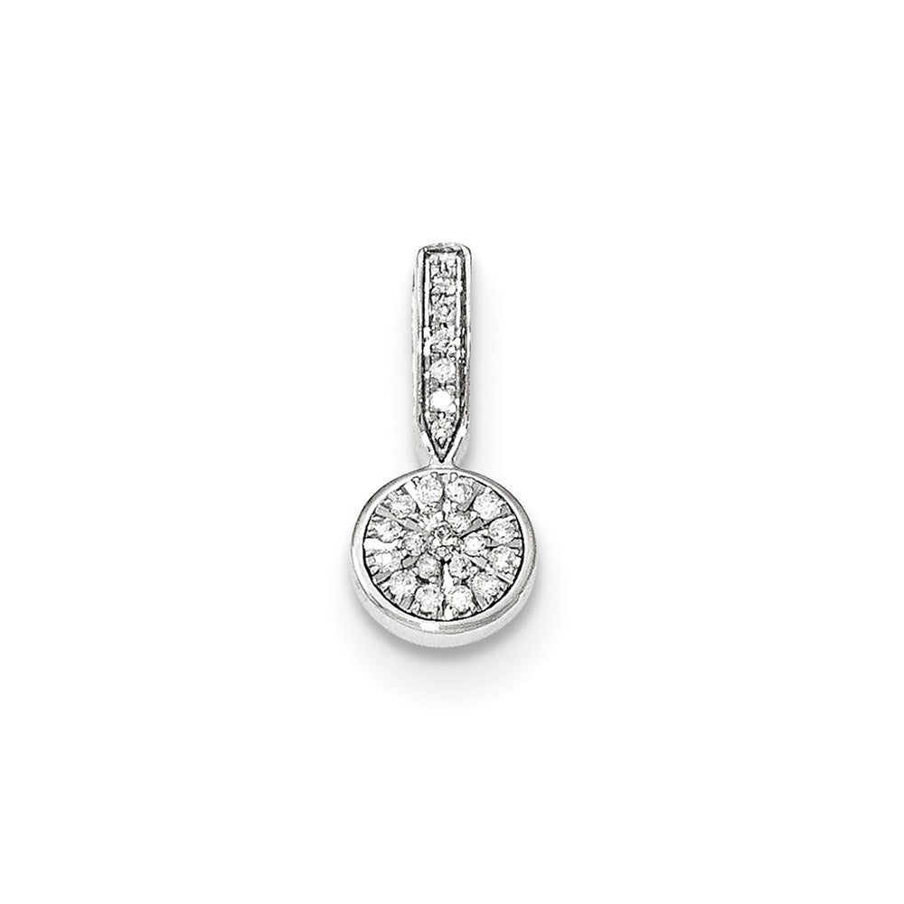 14K Weißgold Anhänger mit rundem echtem Diamant