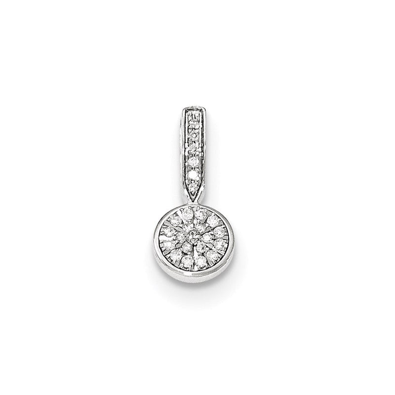 14K Weißgold Anhänger mit rundem echtem Diamant