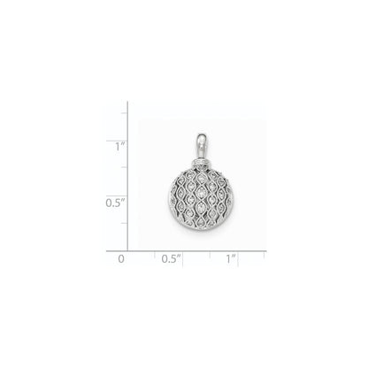 14K Weißgold Echtdiamant Durchbrochener Runder Anhänger