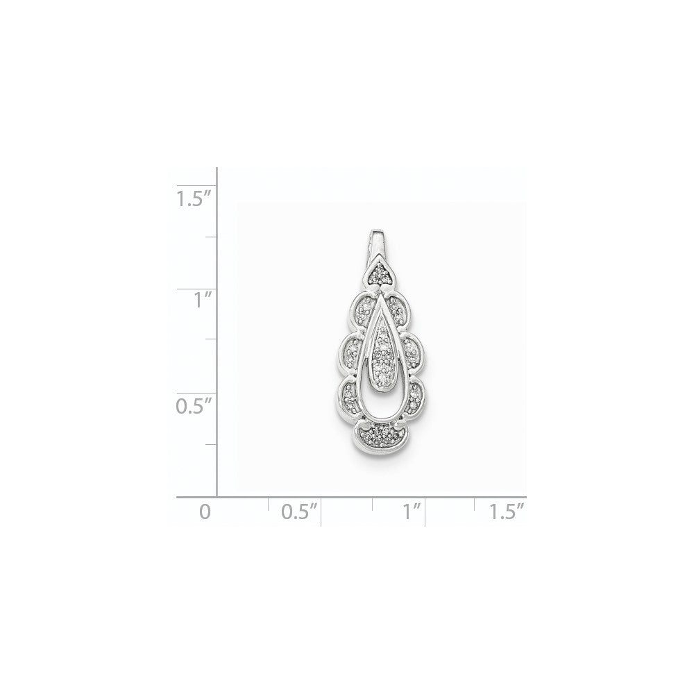 Anhänger aus 14K Weißgold mit echten Diamanten