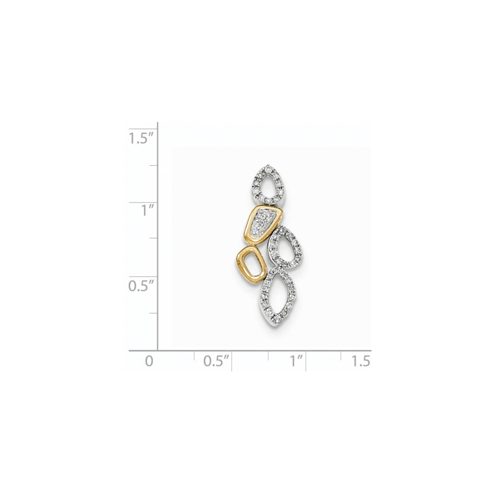 14K Weiß & Gelbgold Echt Diamant Multi-shape Kette Anhänger