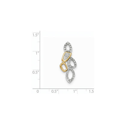 14K Weiß & Gelbgold Echt Diamant Multi-shape Kette Anhänger