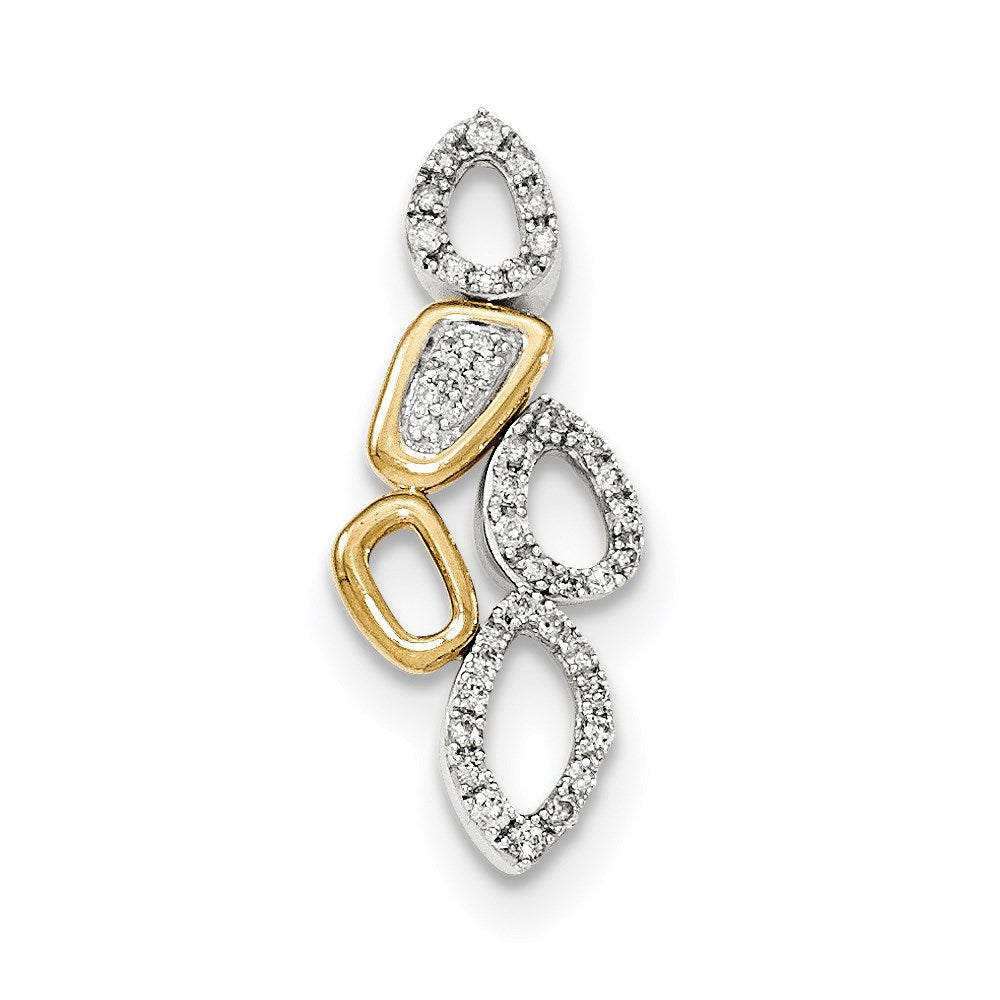 14K Weiß & Gelbgold Echt Diamant Multi-shape Kette Anhänger