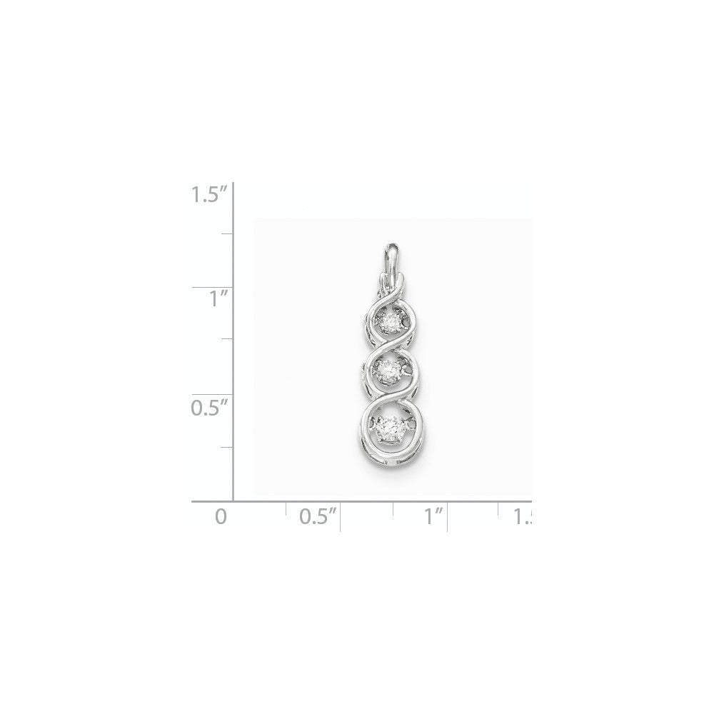 14K Weißgold Lebhaft Echt Diamant Kreise Kette Anhänger