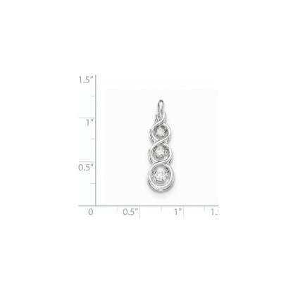 14K Weißgold Lebhaft Echt Diamant Kreise Kette Anhänger
