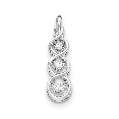 14K Weißgold Lebhaft Echt Diamant Kreise Kette Anhänger