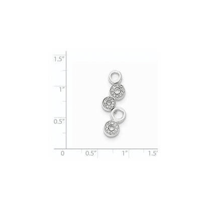 14K Weißgold Echt Diamant Kette Anhänger