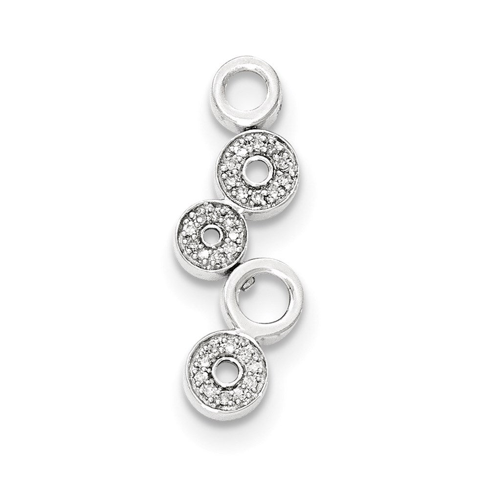 14K Weißgold Echt Diamant Kette Anhänger