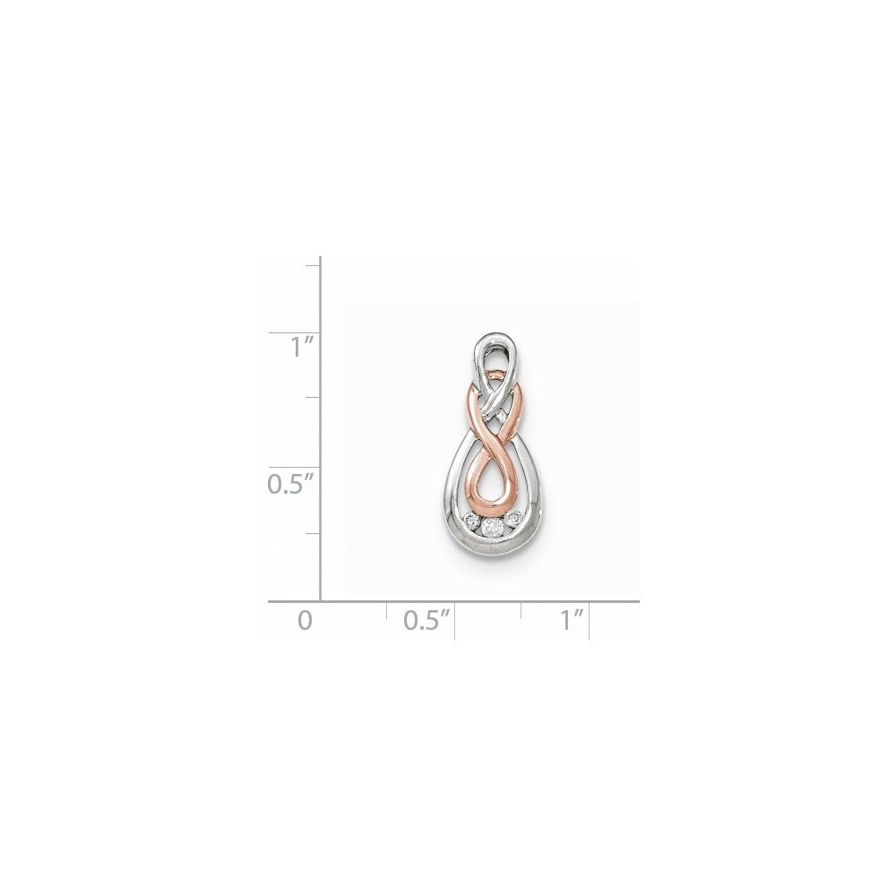 14K Zweifarbgold Echtdiamant-Unendlichkeitssymbol-Anhänger