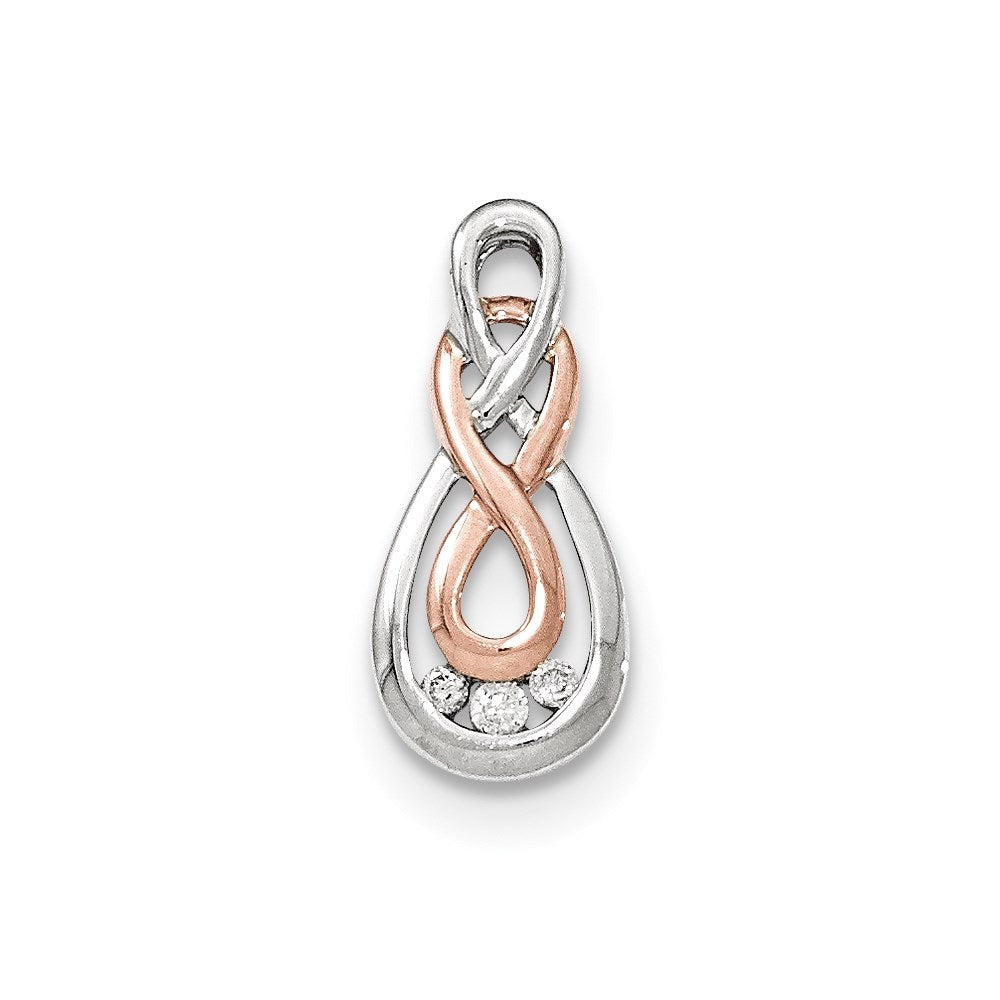 14K Zweifarbgold Echtdiamant-Unendlichkeitssymbol-Anhänger