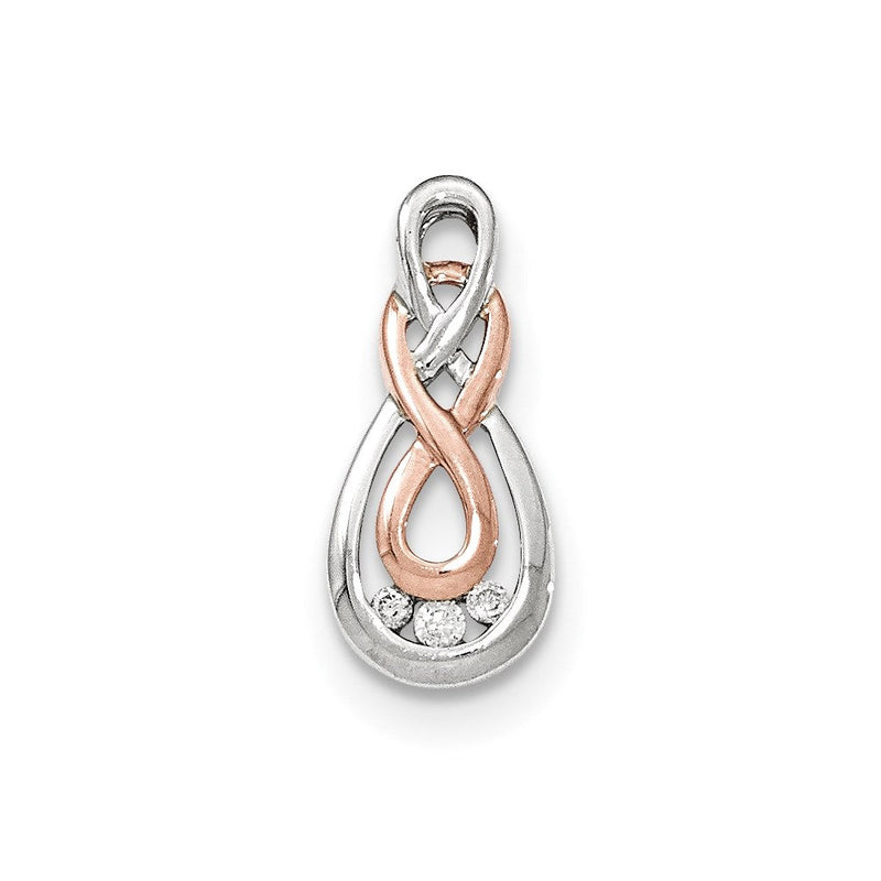 14K Zweifarbgold Echtdiamant-Unendlichkeitssymbol-Anhänger