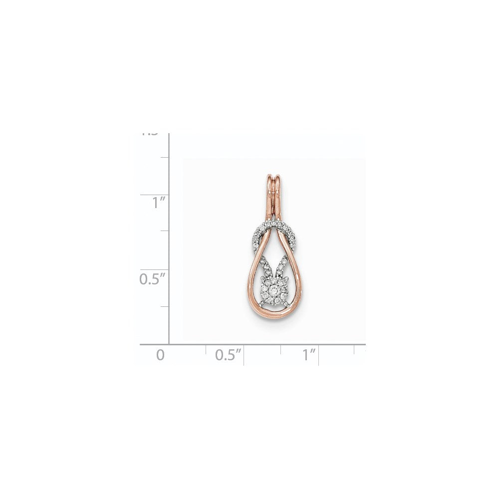 14K Roségold Gleitanhänger mit echten Diamanten