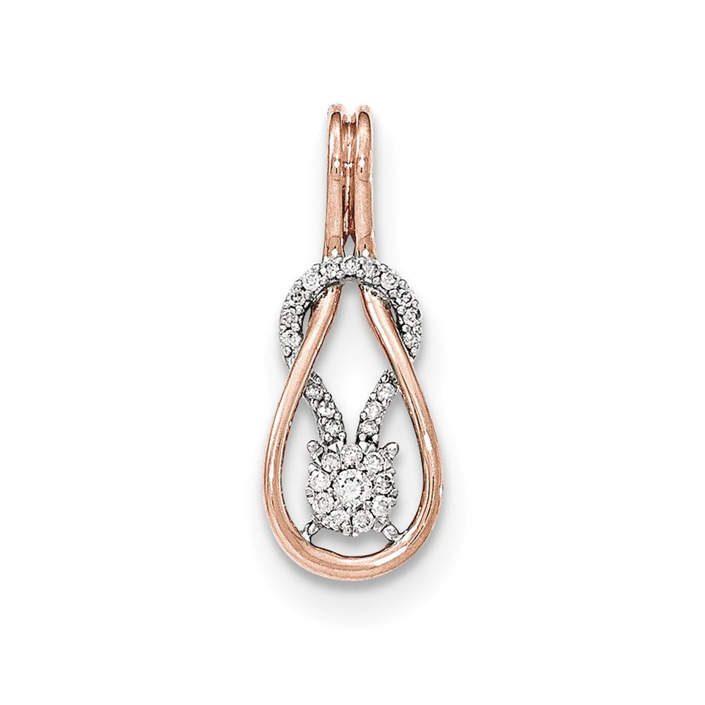 14K Roségold Gleitanhänger mit echten Diamanten