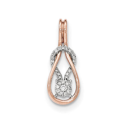 14K Roségold Gleitanhänger mit echten Diamanten