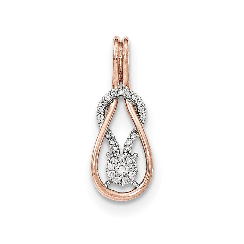 14K Roségold Gleitanhänger mit echten Diamanten