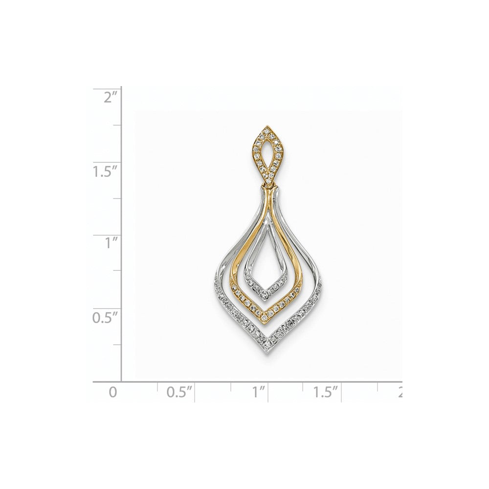 14K Bicolor Gold Anhänger mit echtem Diamant