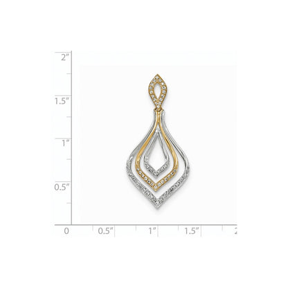 14K Bicolor Gold Anhänger mit echtem Diamant