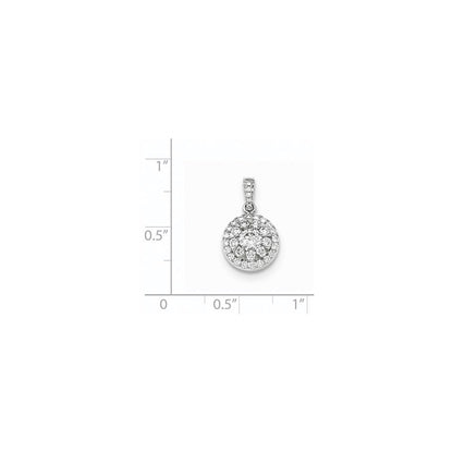 14K Weißgold Anhänger mit rundem echtem Diamant