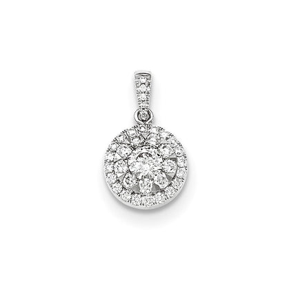 14K Weißgold Anhänger mit rundem echtem Diamant