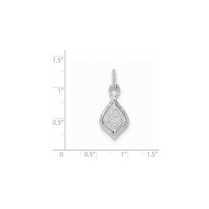 14K Weißgold Anhänger mit echten Pavé-Diamanten