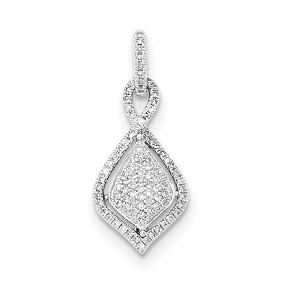 14K Weißgold Anhänger mit echten Pavé-Diamanten