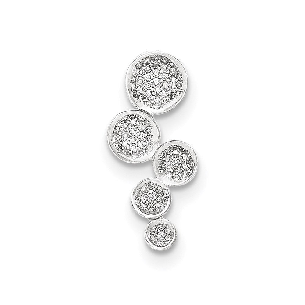 14K Weißgold Pavéã¢â‚¬å¡ Echt Diamant Kreise Kette Anhänger