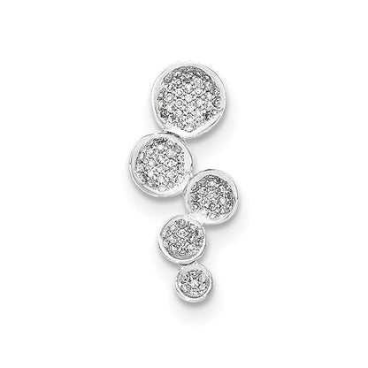 14K Weißgold Pavéã¢â‚¬å¡ Echt Diamant Kreise Kette Anhänger