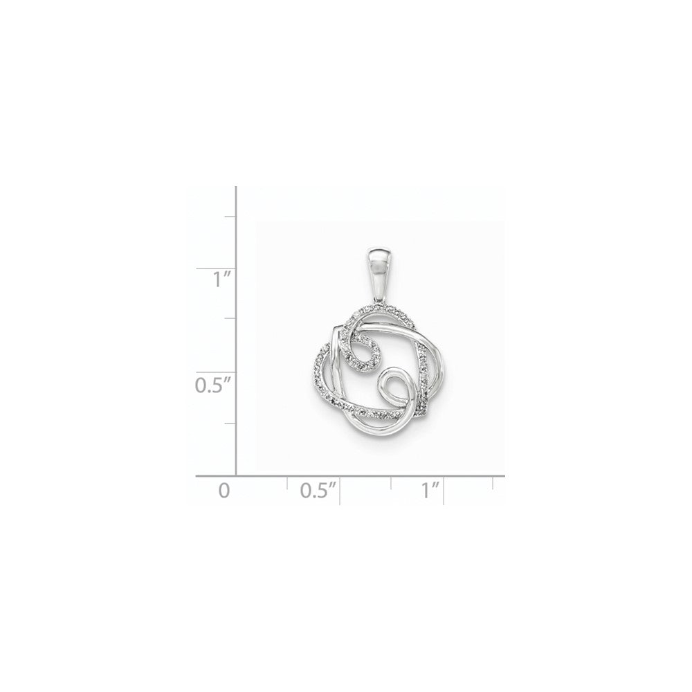14K Weißgold Anhänger mit poliertem echten Diamanten