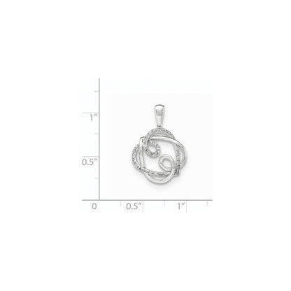 14K Weißgold Anhänger mit poliertem echten Diamanten