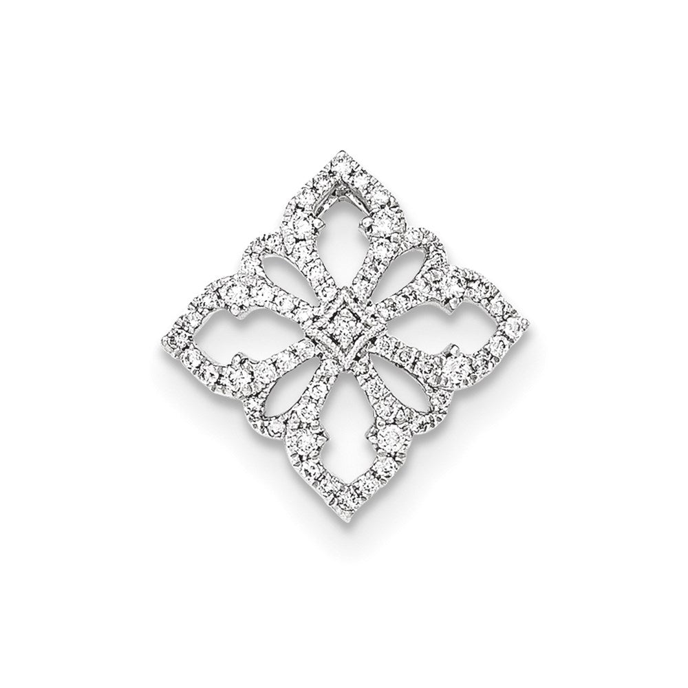 14K Weiß Goldreal Diamant Durchbrochen Kette Anhänger