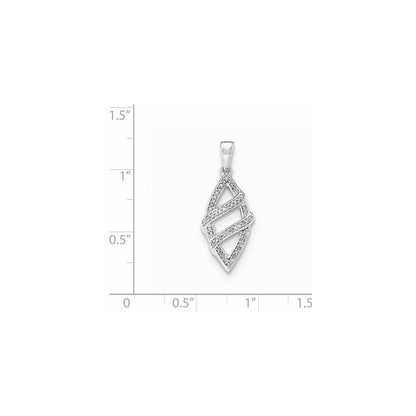 14 Karat Weißgold Anhänger mit echtem Diamant