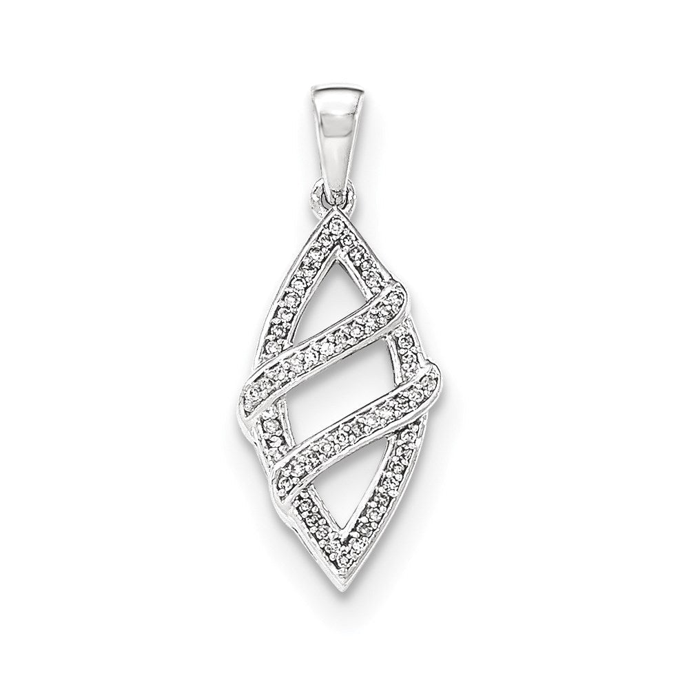 14 Karat Weißgold Anhänger mit echtem Diamant