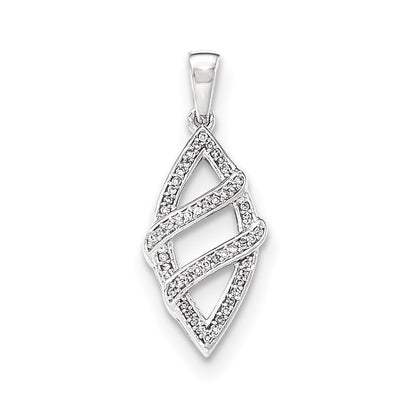 14 Karat Weißgold Anhänger mit echtem Diamant