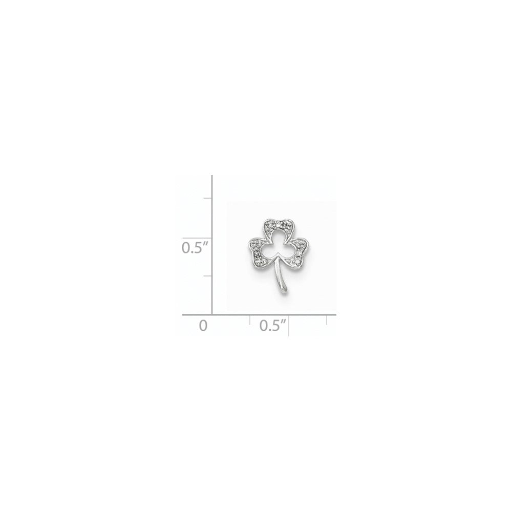 14K Weißgold Echt Diamant Klee Kette Anhänger