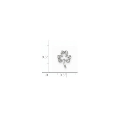 14K Weißgold Echt Diamant Klee Kette Anhänger