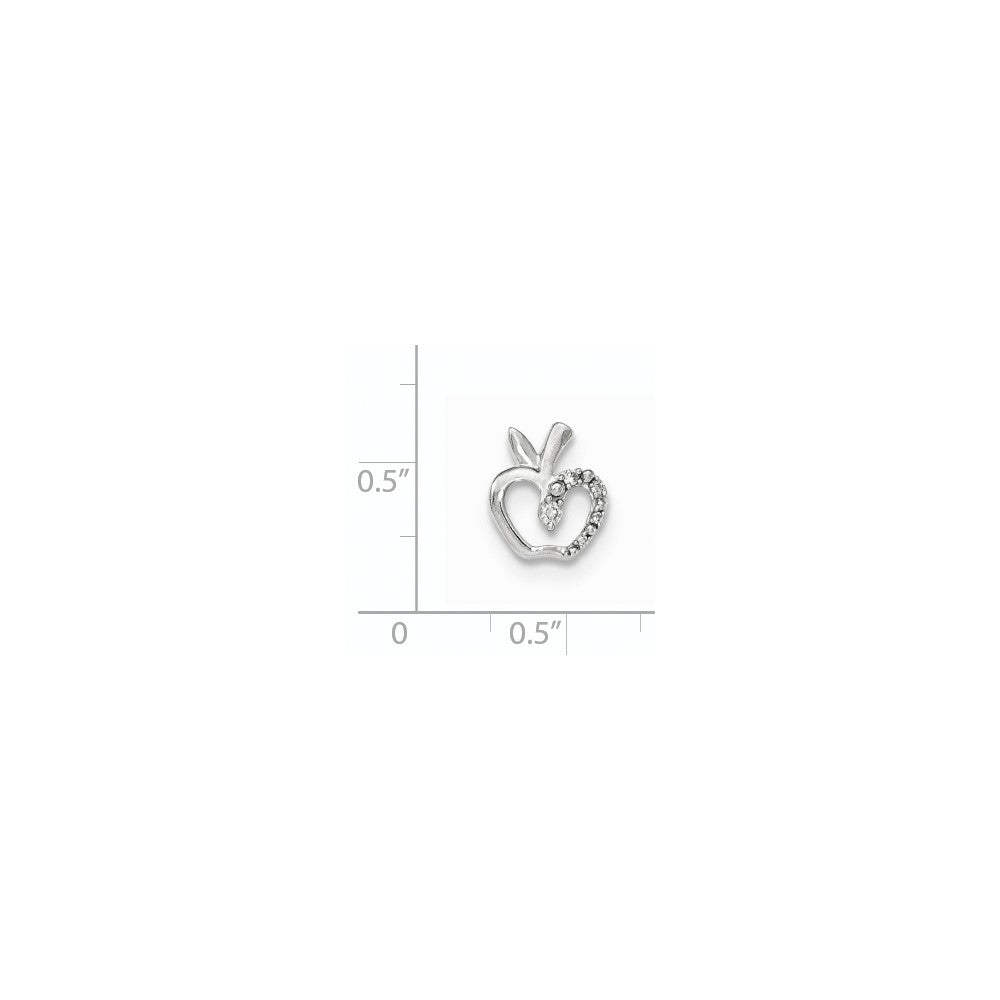 14K Weißgold Echt Diamant Apple Kette Anhänger