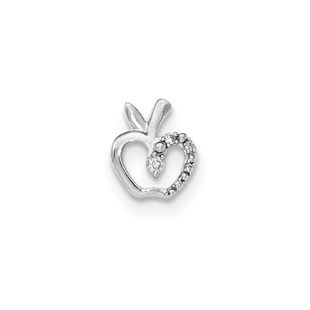 14K Weißgold Echt Diamant Apple Kette Anhänger