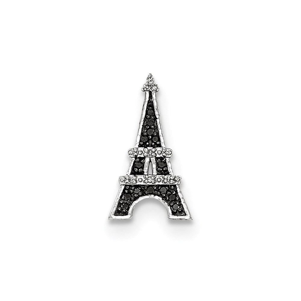 14kt Weißgold Echt Diamant/black Echt Diamant Eiffel Tower Kette Anhänger Kette Anhänger