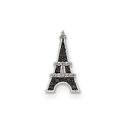 14kt Weißgold Echt Diamant/black Echt Diamant Eiffel Tower Kette Anhänger Kette Anhänger