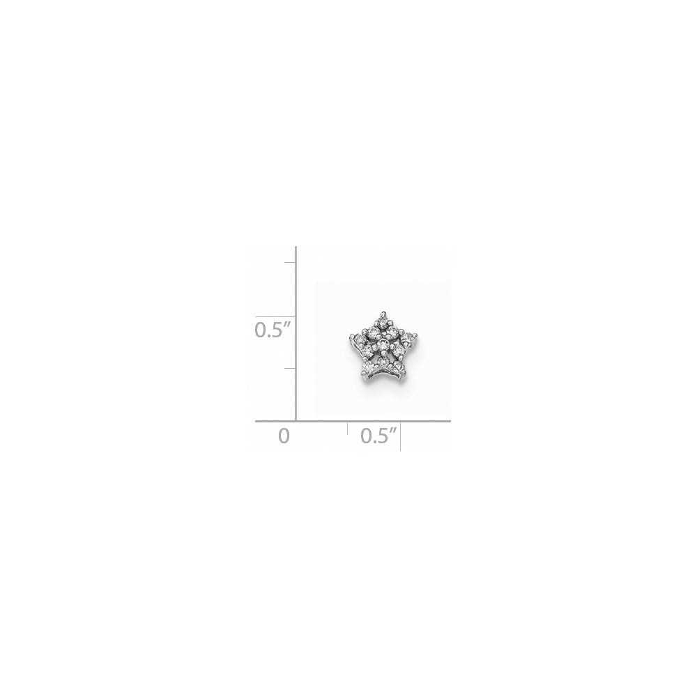 14K Weißgold Schneeflocken-Gleitanhänger mit echten Diamanten