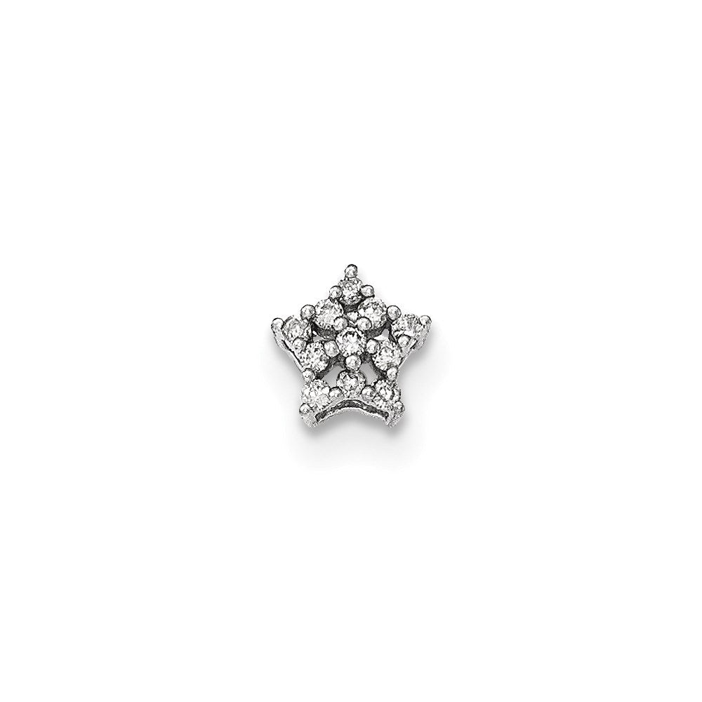 14K Weißgold Schneeflocken-Gleitanhänger mit echten Diamanten