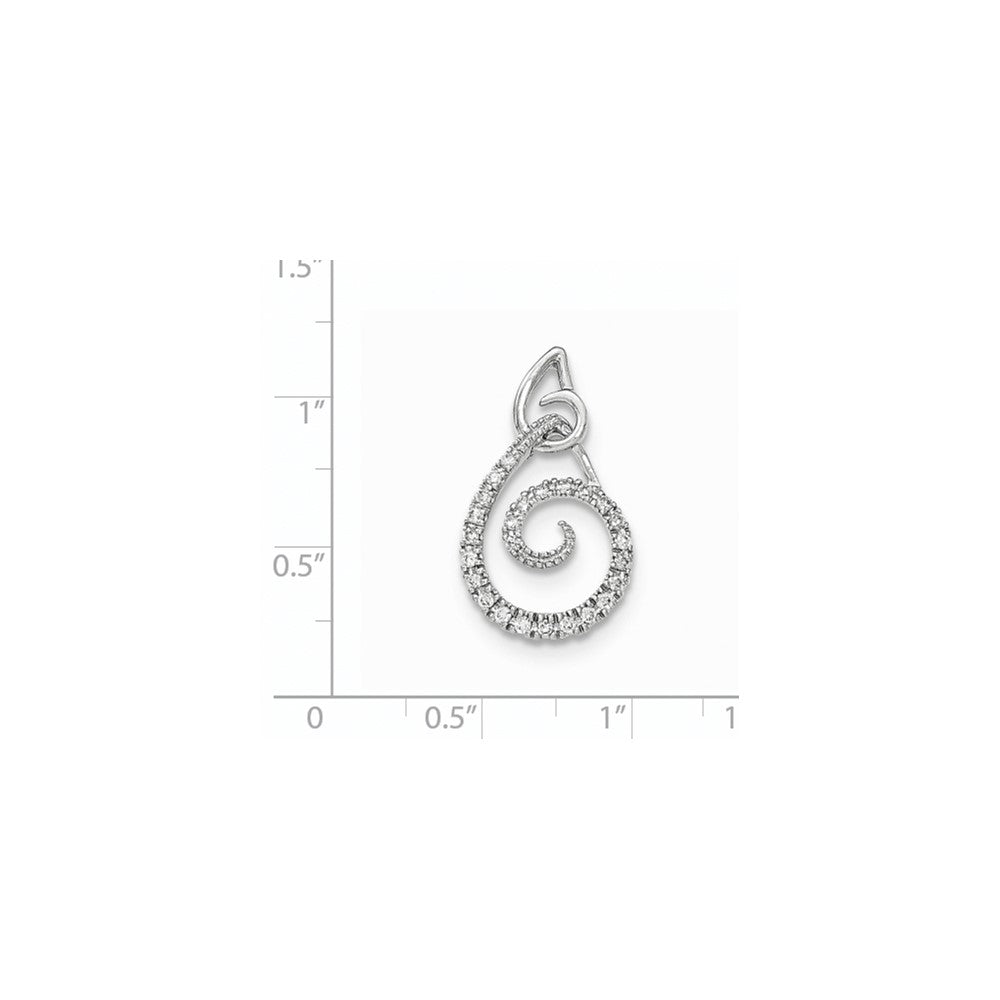 14K Weiß Goldreal Diamant Wirbel Kette Anhänger