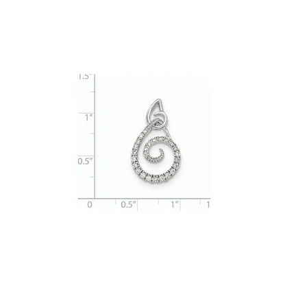 14K Weiß Goldreal Diamant Wirbel Kette Anhänger
