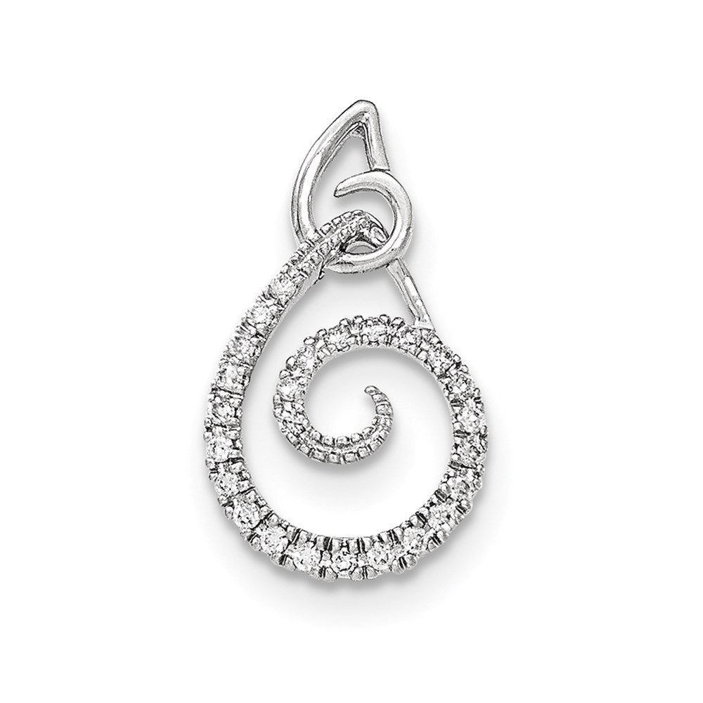 14K Weiß Goldreal Diamant Wirbel Kette Anhänger