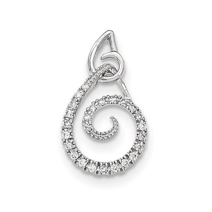 14K Weiß Goldreal Diamant Wirbel Kette Anhänger