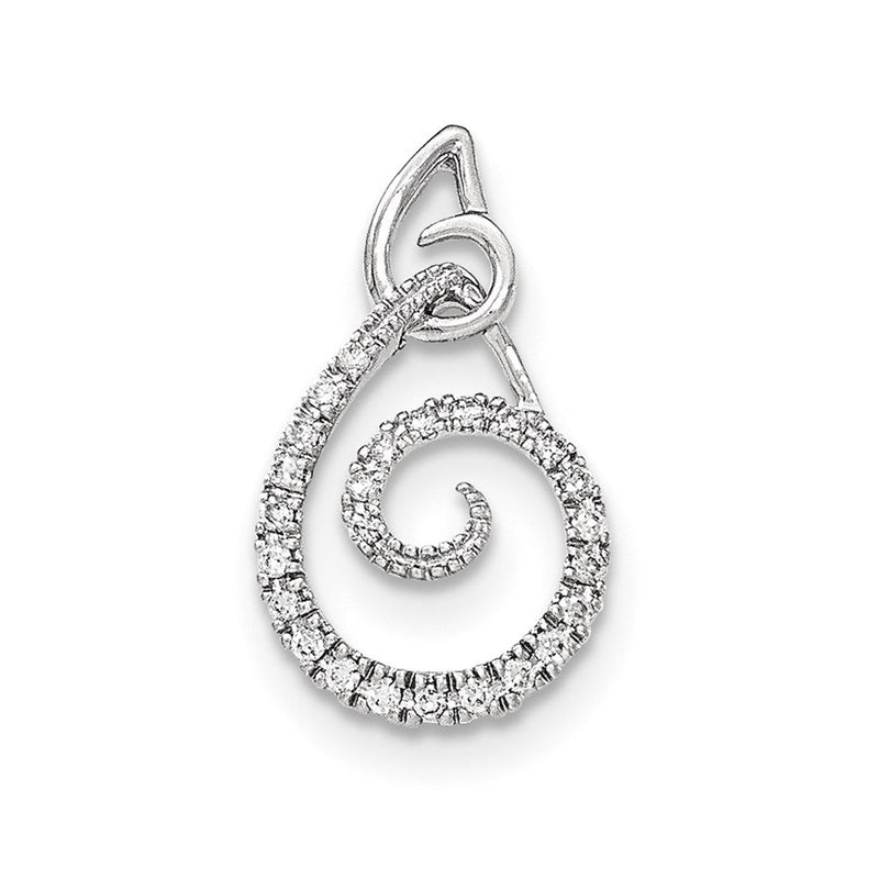 14K Weiß Goldreal Diamant Wirbel Kette Anhänger