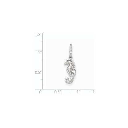 14K Weißgold Anhänger Seepferdchen mit echten Diamanten