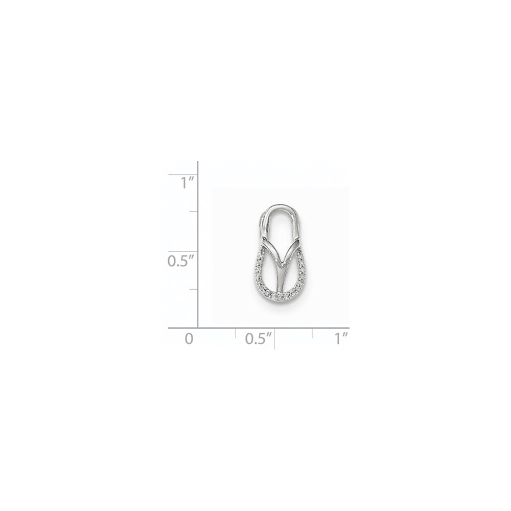 14K Weißgold Diamant Sandalen-Kettenanhänger
