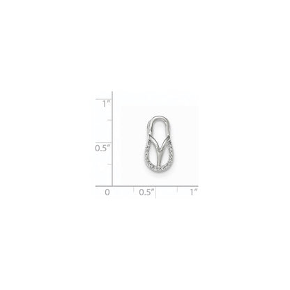 14K Weißgold Diamant Sandalen-Kettenanhänger
